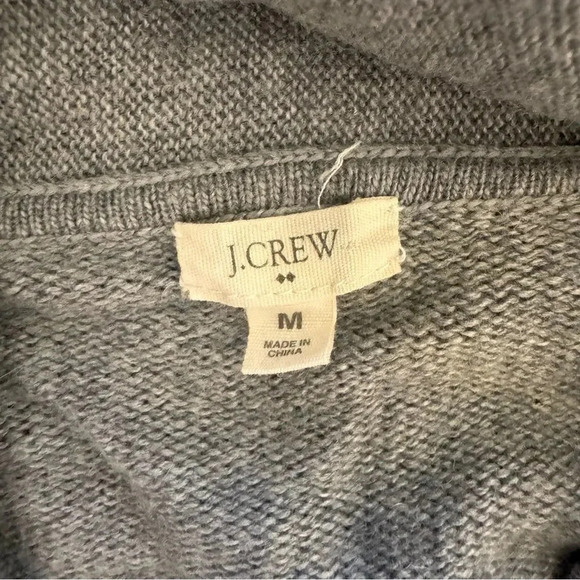 J Crew Grey Open Front cardigan Knit Long sleeve Front pockets Wool Blend M - Picture 6 of 8